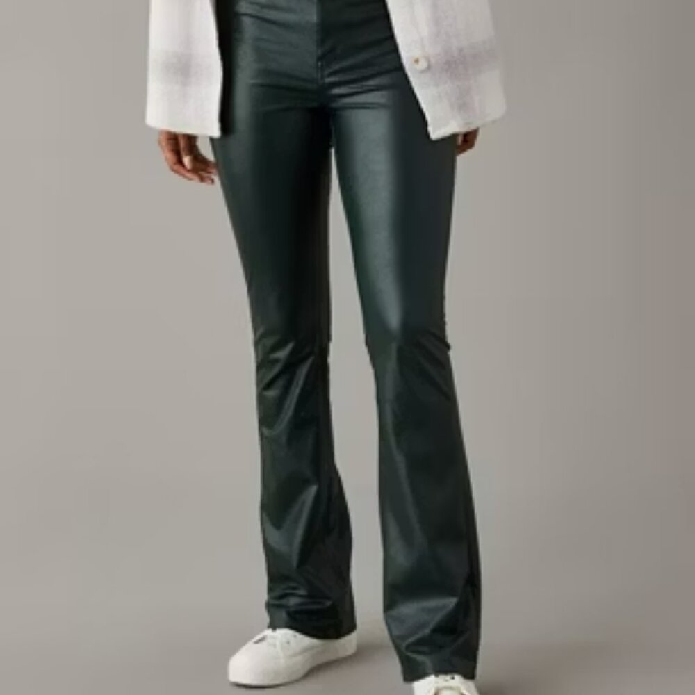 VEGAN FAUX LEATHER KICK BOOT PANTS AEO